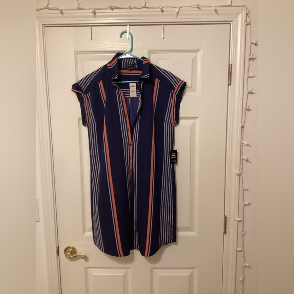 Blue, striped dress